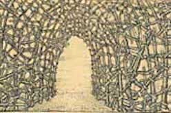 Drawing of arch door made of twigs