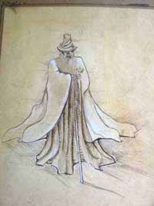 Costume Design of caped figure