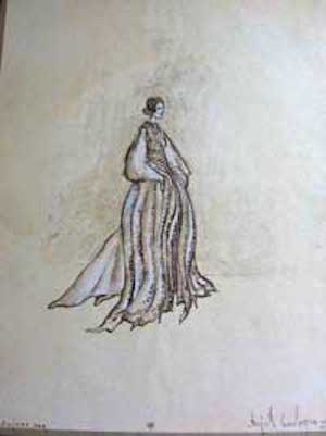 Costume Design of a floor length gown