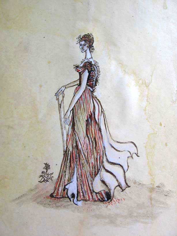 Costume Design of floor length gown