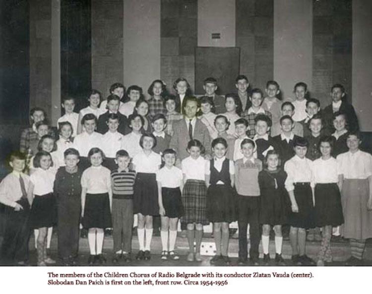 Radio Belgrade Childrens Chorus with conductor and composer
