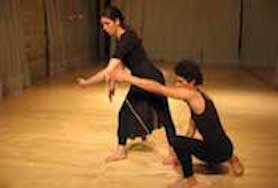 Two dancers rehearsing