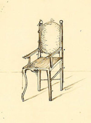 Drawing of single chair from Manifesto