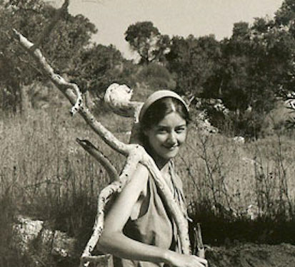 Maria collecting wood