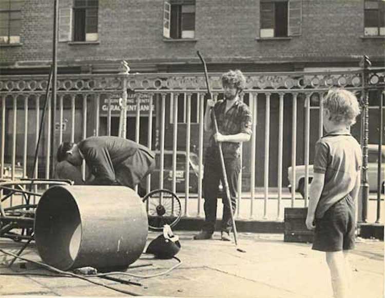 Slobodan working with scrap metal